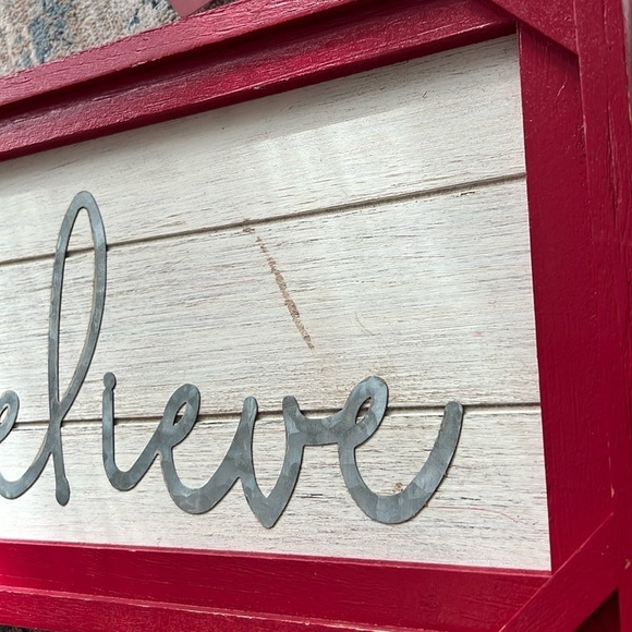 Believe Farm House Distressed Wood Sign New With Tags - Picture 2 of 9